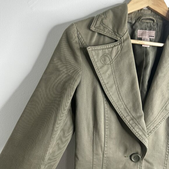 H&M Blazer Jacket Womens 6 Embroidered Western Pockets Utility Military Gorpcore - Picture 4 of 15
